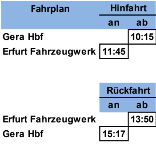  Fahrplan Erfurt-Express